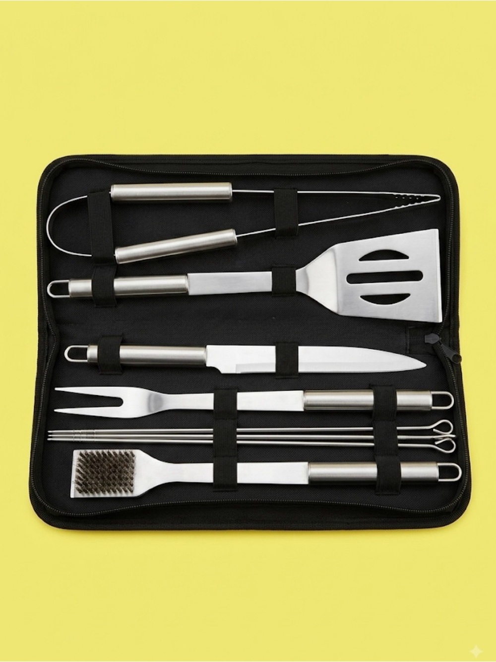 Stainless Steel BBQ Tool Set - Silver